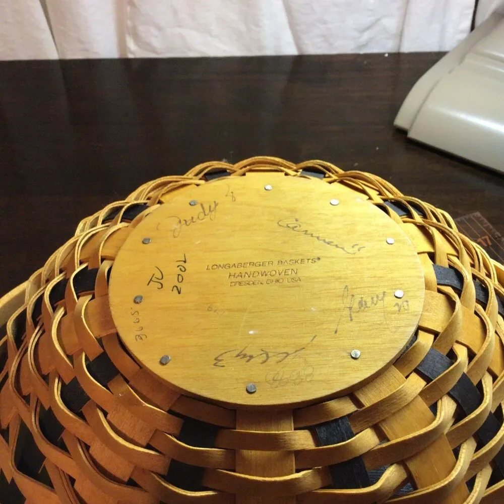 Longaberger 2002 Golf Club Basket With Plastic Protector Signed